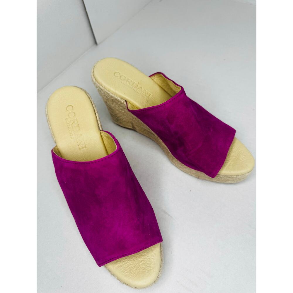 Cordani Easton Fuchsia Suede Espadrille Wedge Sandals Women’s Sz 37 - Picture 10 of 11